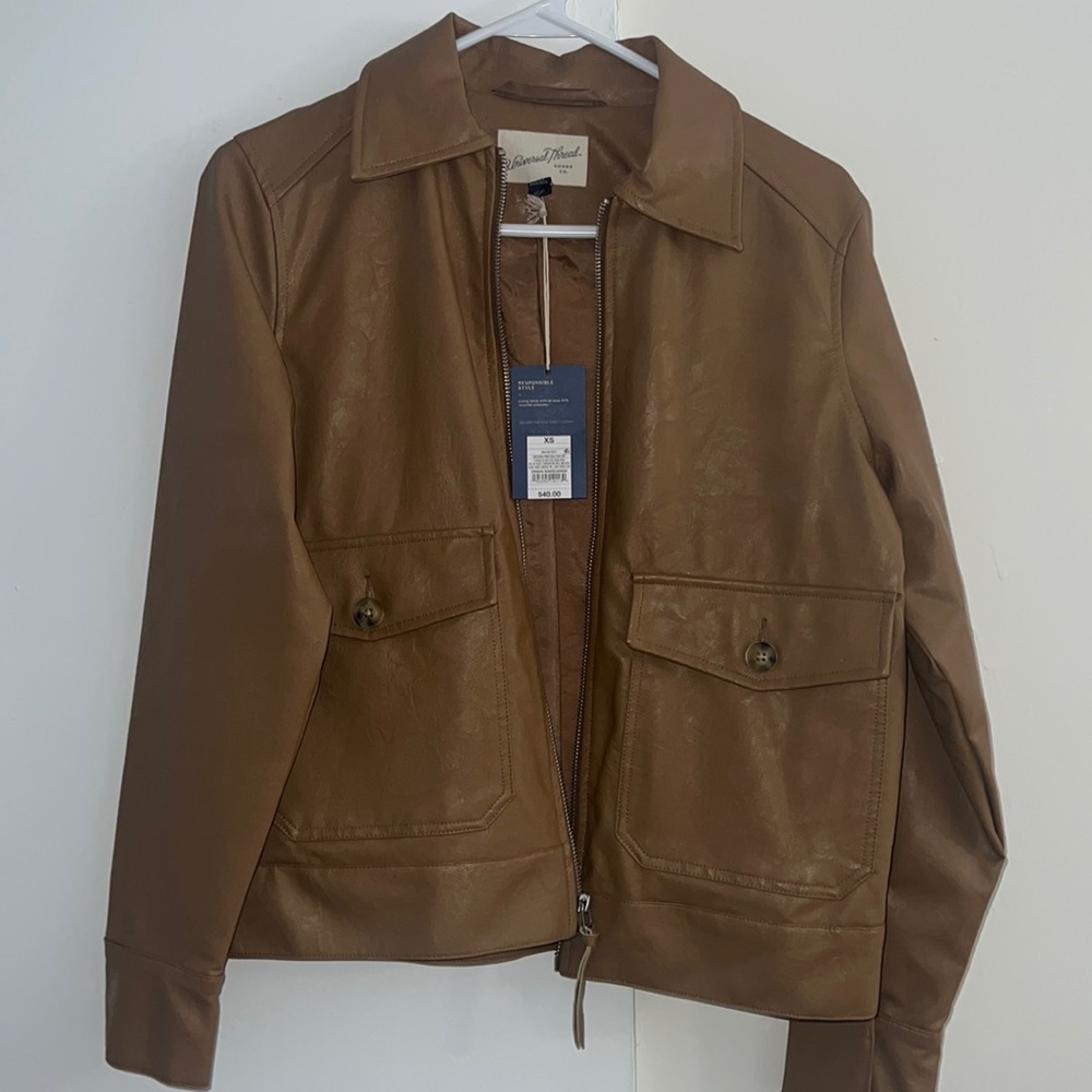Brown leather jacket